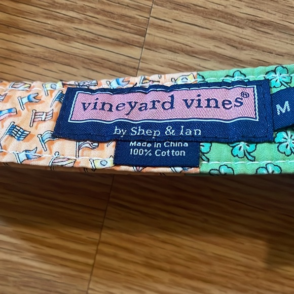VINEYARD VINES sz M patchwork style belt with silver D-ring closure - Picture 8 of 12